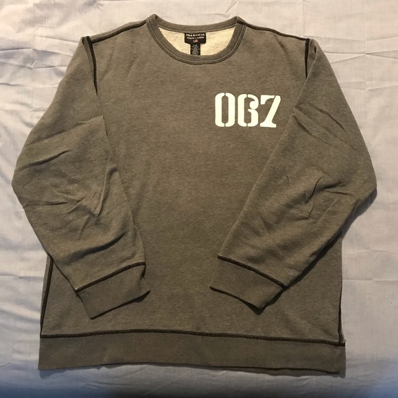 VTG Ralph Lauren Polo Jeans Co Spellout Mens Gray Crewneck Sweatshirt Size L - Picture 1 of 3